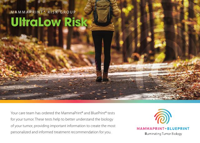Prva stranica dokumenta: MammaPrint® — nalaz: ultra-niski rizik (UltraLow)