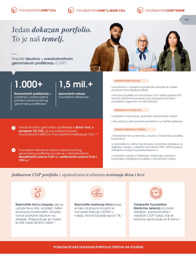 Prva stranica dokumenta: Foundation Medicine portfolio testova
