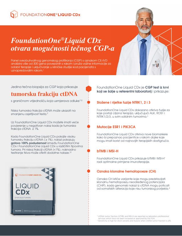 Prva stranica dokumenta: FoundationOne® Liquid CDx — profiliranje iz krvi
