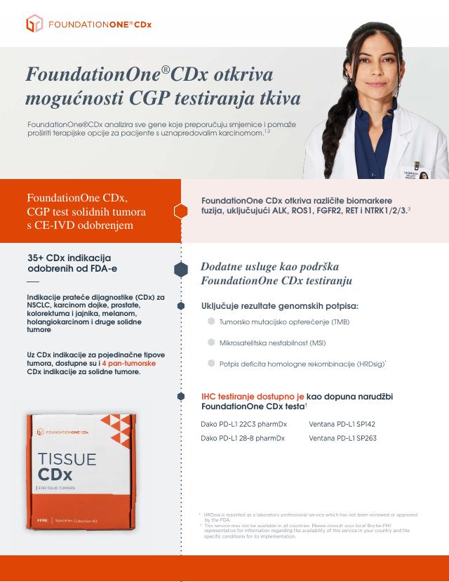 Prva stranica dokumenta: FoundationOne® CDx — sveobuhvatno profiliranje tkiva